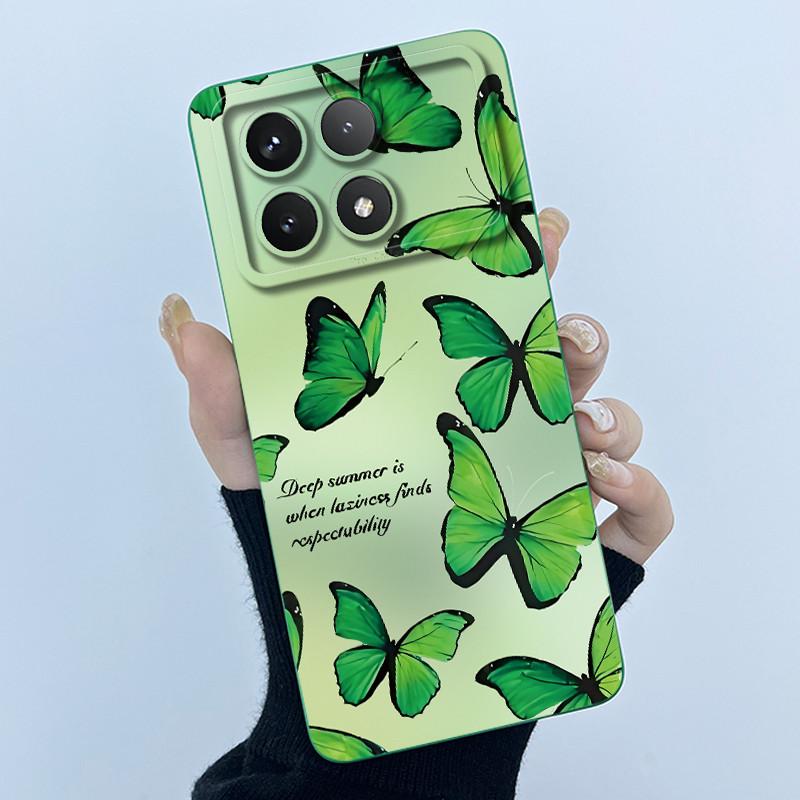 Для Xiaomi Poco X6 Pro 5G Чехол Poco X6Pro Задняя крышка Модный Минимализм Цветочный Мягкий Жидкий Силиконовый Чехол Для PocoX6 Pro Fundas