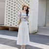 Дизайнерский костюм с открытыми плечами женский летний новый эффектный модный комплект из двух предметов: юбка с высокой талией
