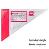 Deli Transparent Equilateral Triangle Ruler Set, 33cm Drafting Square