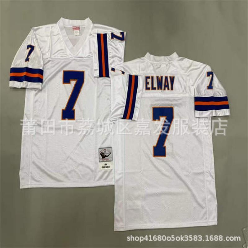 Denver Broncos Retro Football Jersey Mens Cotton Training Shirt NFL Style Sports Fan Apparel