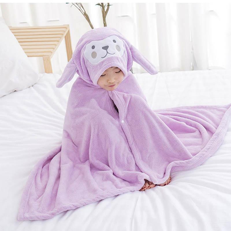 Baby Bath Towel Bathing Coral Fleece Baby Cloak Cloak Children's Hooded Absorbent Soft Skin-friendly Bathrobe