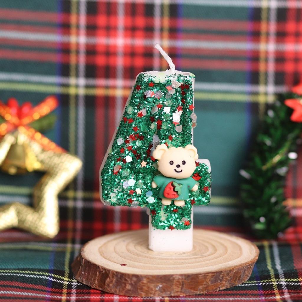 Рождественский номер День рождения Свеча Вечеринка Торт Украшение Подарок на день рождения Санта-Клаус