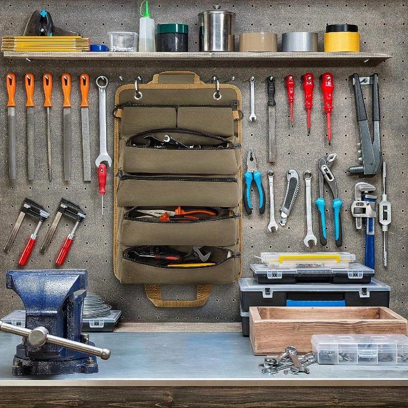 Маленькая сумка для инструментов со съемным чехлом, прочный свернутый органайзер для инструментов - для папы Органайзер для инструментов для механиков, электриков и любителей