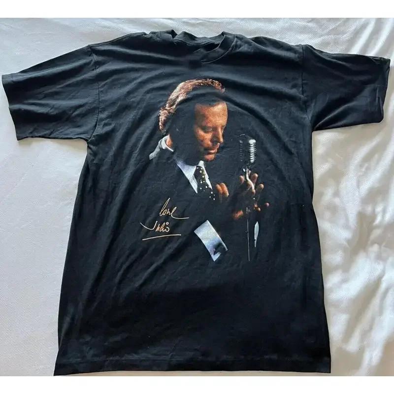Vtg Julio Iglesias Live In Tour Cotton Full Size Black T Shirt