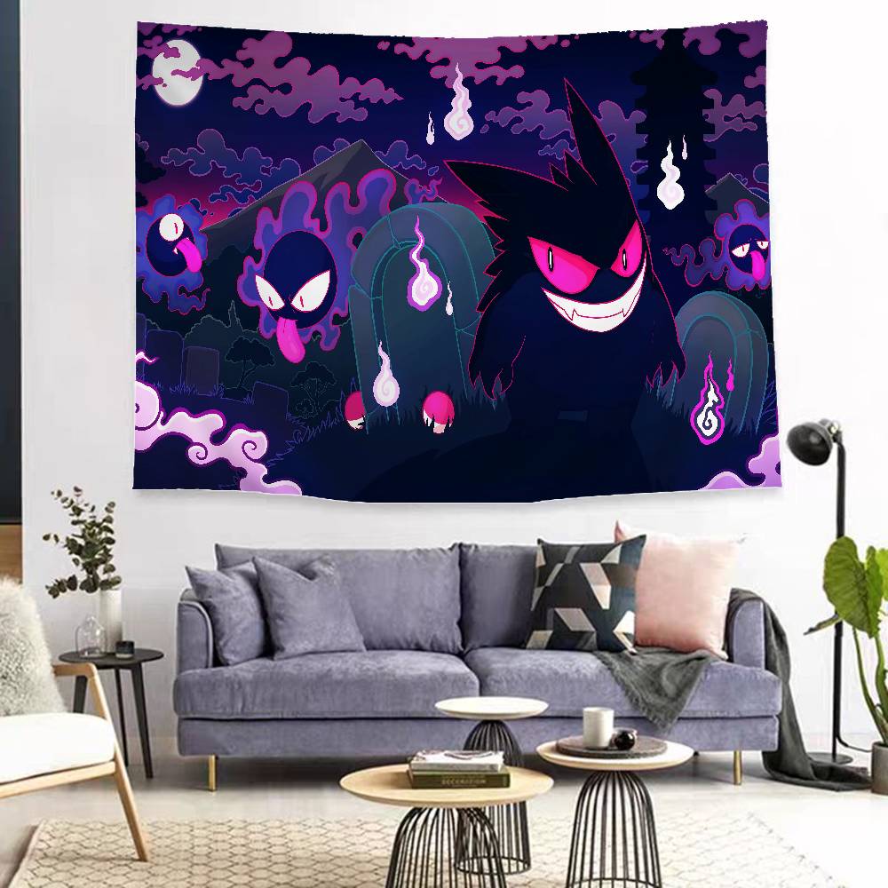 GGengar PPokemons Chart Tapestry Art Science Fiction Room Home Decor Cheap Hippie Wall Hanging