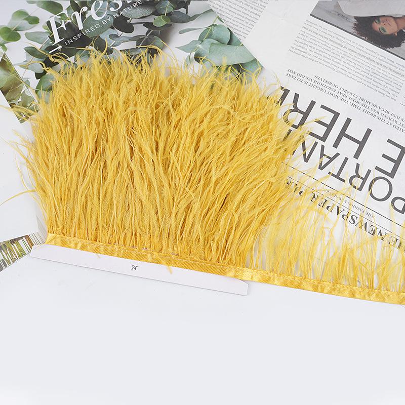 8-10Cm Ostrich Feather Wedding Dress Diy Performance Clothing Accessories Feather Tassel Including Webbing