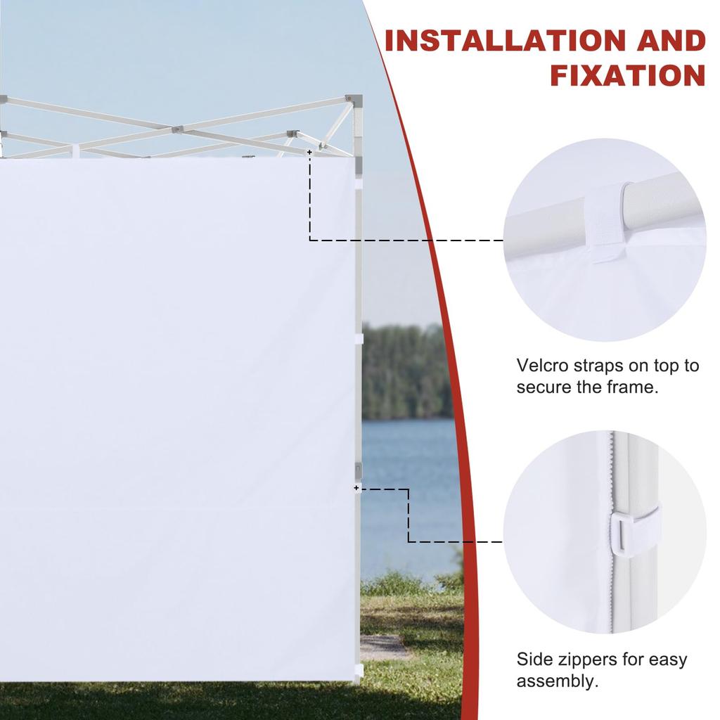 ABCCANOPY Боковая стенка для тента Водонепроницаемая тентовая стенка с липучкой и молнией Палатки, 2,5 м/3 м,