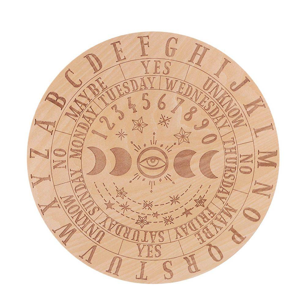 Остроконечный со звездами, солнцем и луной, кошачий узор, черно-белый цвет, ломтик деревянной основы, деревянная маятниковая доска