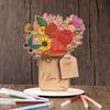 Mother's Day Wood Decorative Carving Flower Patterns Chic Gift Unique Crafts Creative DIY Handmade Ornaments Decorations