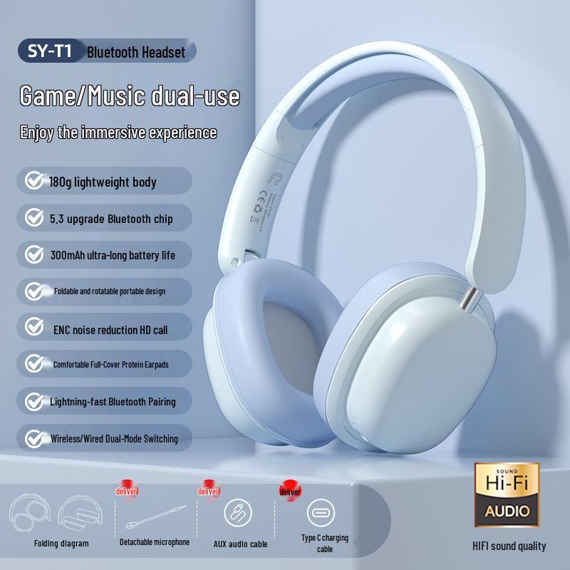 Новые популярные игровые полноразмерные Bluetooth-наушники с микрофоном и большой батареей