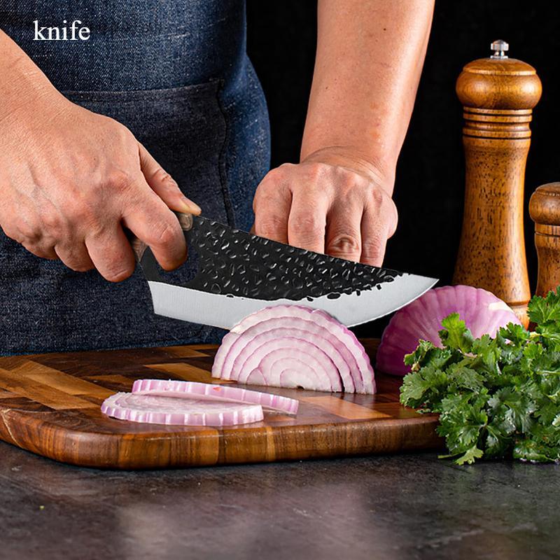 6 Inch Boning Knife Handmade Forged Cleaver Chef Knives Butcher Kitchen Knife Wood Handle Fishing Knife Gift Knife Cover