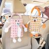 Car Tissue Box Hanging Cartoon Monster Car Seat Back Paper Towel Hanging Bag Car Paper Box Interior Decoration Supplies