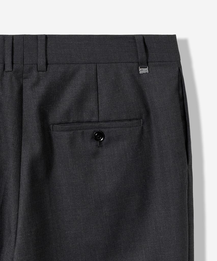 BELIER Mid-Wide City Slacks - Melange Charcoal Gray