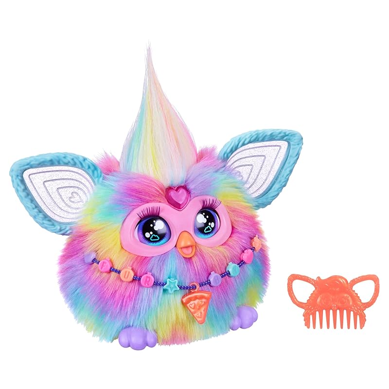 Hasbro Furby Tie-Dye Интерактивная игрушка, реагирующая на голос, для мальчиков и девочек от 6 лет, с 15 модными аксессуарами, Аниматронная, Моторизированная плюшевая игрушка для
