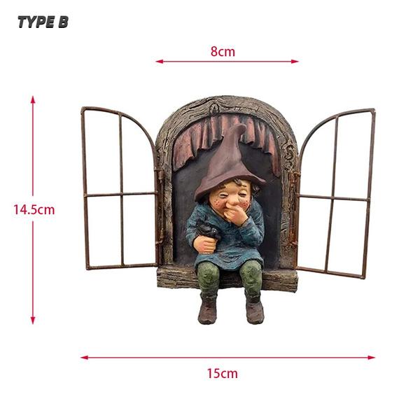 3D украшение в виде гнома, статуя гнома в саду, украшение интерьера, настенные украшения, уличный сад, подвеска в виде дерева