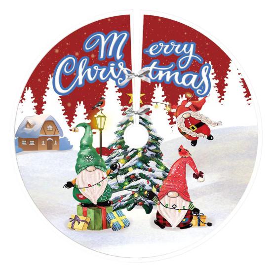 Ковер для рождественской елки, уникальный мультяшный принт, многоразовая юбка для рождественской елки, украшение для вечеринки, коврик для рождественской елки, коврик для рождественской елки