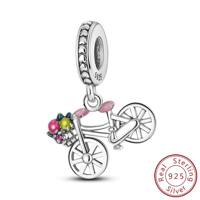 Оригинальные шармы-бусины Медь Эйфелева башня Париж Машина Карта Замок Шармы для путешествий Подходят для подвесок-браслетов Женщины DIY Изготовление ювелирных изделий