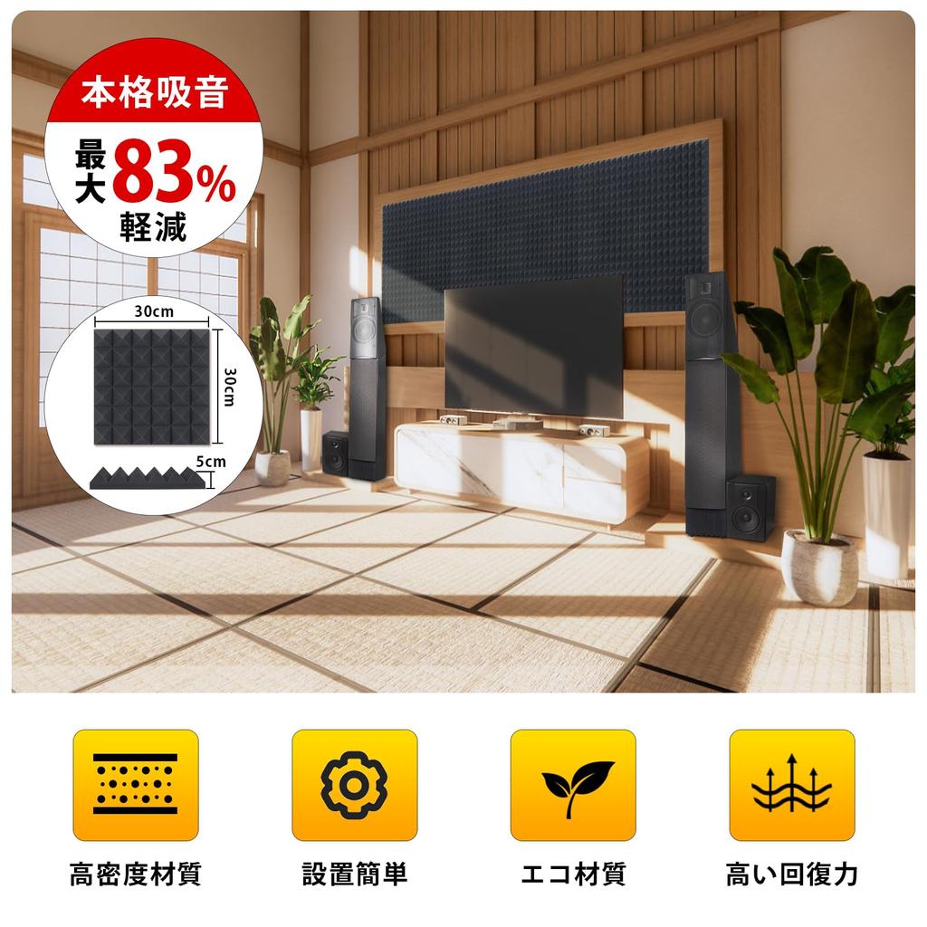 AUSLET 24 шт. Звукопоглощающая Звукоизолирующая Звукоизолирующая Сверхпрочная Звукоизолирующая Губка Звукоизолирующая Звукоизолирующая Палочка