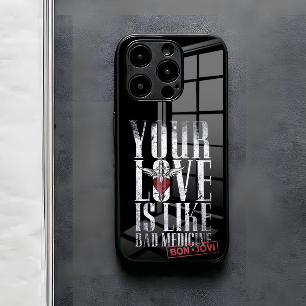 Чехол для телефона Rock Band B-Bon Jovi Forever для IPhone 17 Air 16 E Pro Max 15 14 13 Mini 12 Pro 11 Max Plus Черное Стеклянное Покрытие