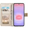 Coque pour Samsung Galaxy A37 5G, Protection Rabat Cuir Synthétique Anti-Rayures Motif Floral Doré