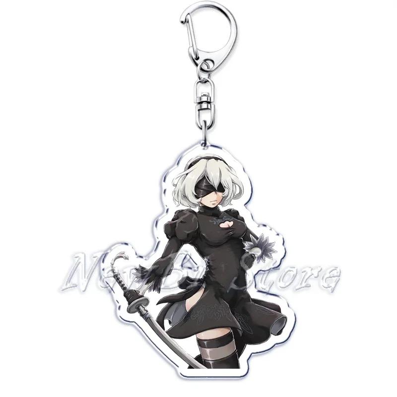 Новый Брелок-брелок для ключей Nier Waifu Girls для Женской Сумки Подвеска Аксессуары Automata Yorha 2b A2 Ключ от Машины Украшения Подарки для Друзей и Фанатов
