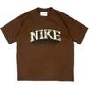 Alphabet Logo Print Round Neck Pullover Short Sleeve T-Shirt Unisex Tops Brown FB2736-259