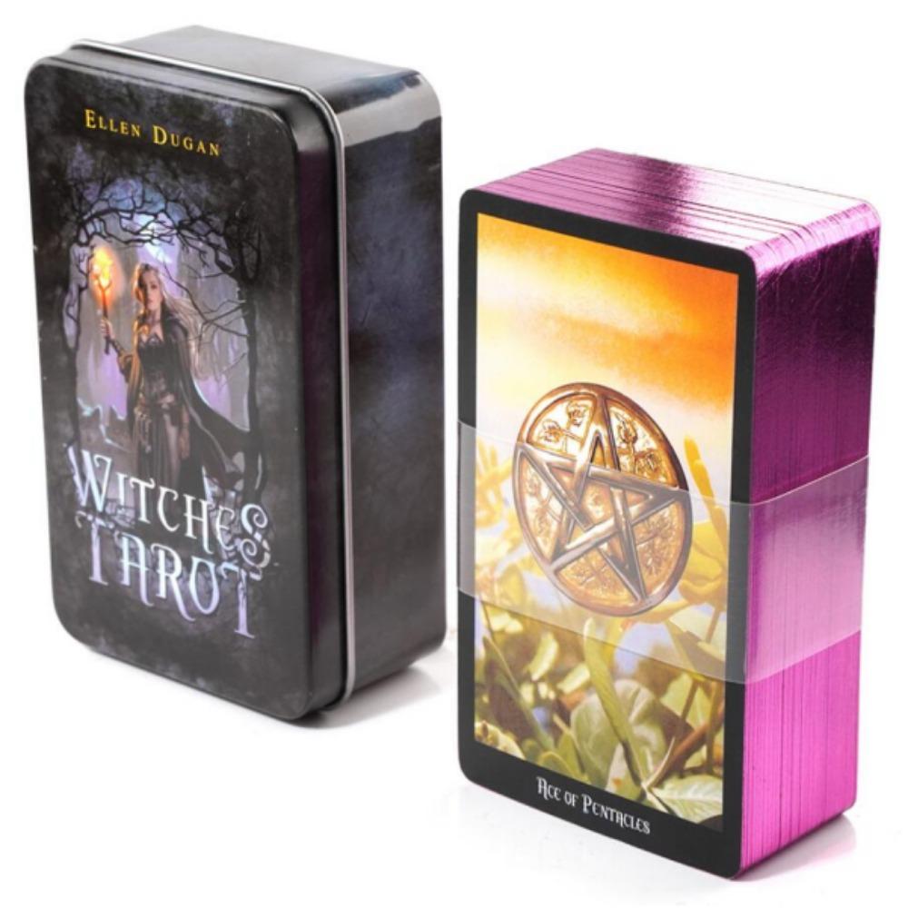 Wondering Spirit Tarot 78pcs In a Tin Metal Box Gold-plated Edge Tarot Cards For Divination Tarot Deck Beautiful Package
