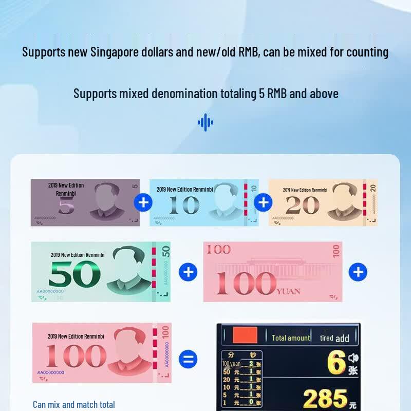 Weirong I7 Класс B Счётчик банкнот RMB Китайская вилка (адаптер в комплекте)