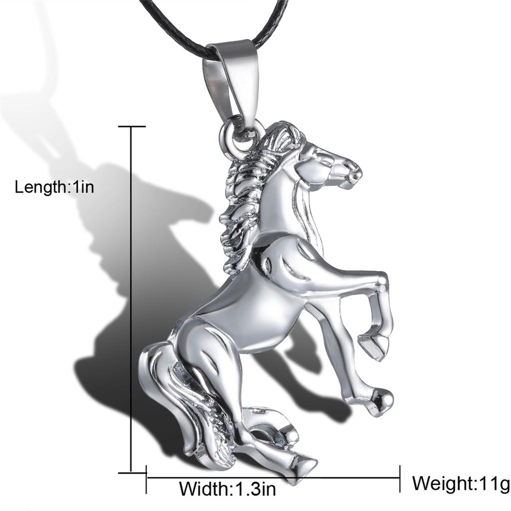Fashion Cute Animal Horse Pendant Necklace For Women Dainty Silver Color Chain Clothing Costume Jewelry Accessories Wholesale