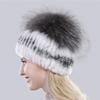 Новая уличная хорошая эластичная шапка из натурального кроличьего меха рекс женская зимняя вязаная шапка из натурального меха чернобурки женская шапка из натурального меха