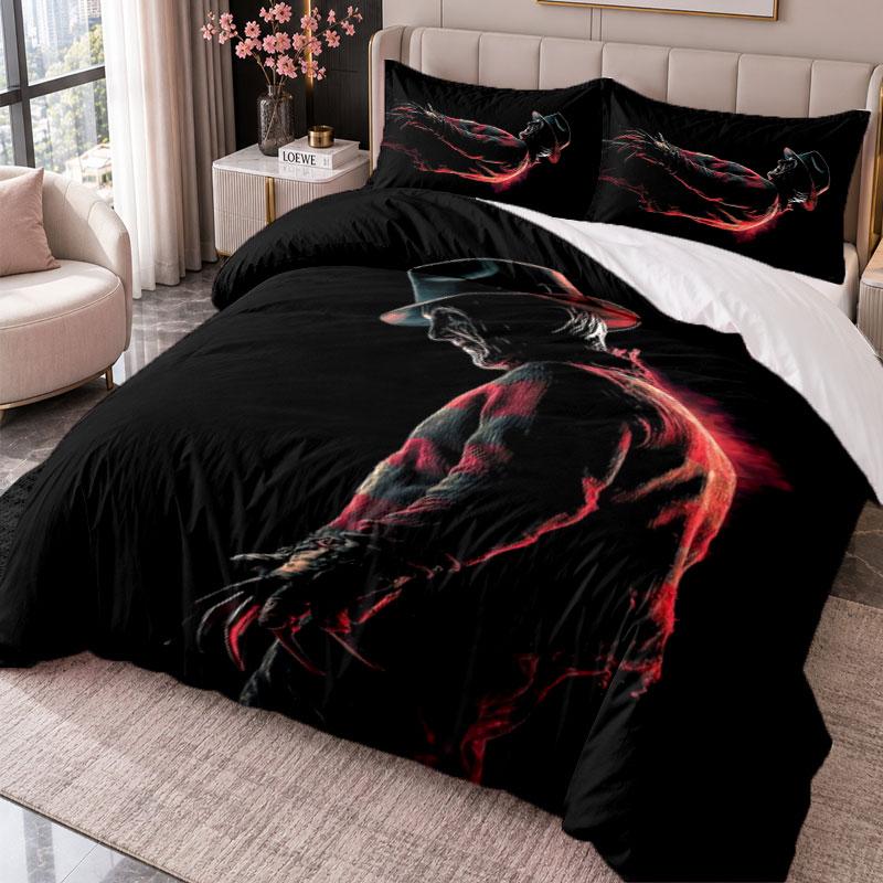 A Nightmare on Elm Street Freddy Krueger 3Pcs Bedding Set Duvet Cover With Two Pillowcases For Bedroom Home Decoration