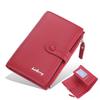 Baellerry Women's Card Holder Medium-long Wallet Snap Button Purse Multiple Card Slots Billfold Pu Leather Coin Purse Pu Leather Cell Phone Bag