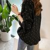 Polka Dot Printed Chiffon Shirt Women's Long Sleeved Top Shirt