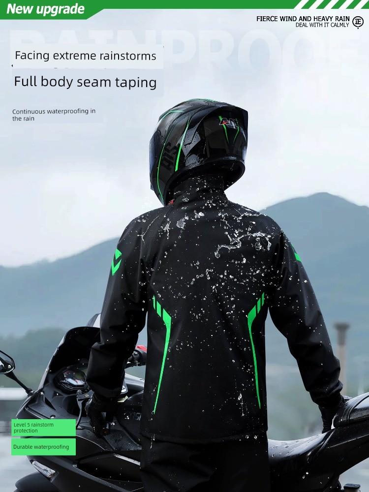 Zhengyu Outdoor Windproof Motorcycle Raincoat Set for Men and Women, Rainproof and Breathable for Full-Body Riding Protection