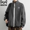 Mao Ren Men's Stand-Collar Full-Zip Hoodie Jacket