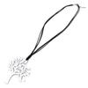 [P7587] - Designer Long Necklace 'Tree of Life' Silver Gray Black - 75 Cm - 11x9 Cm
