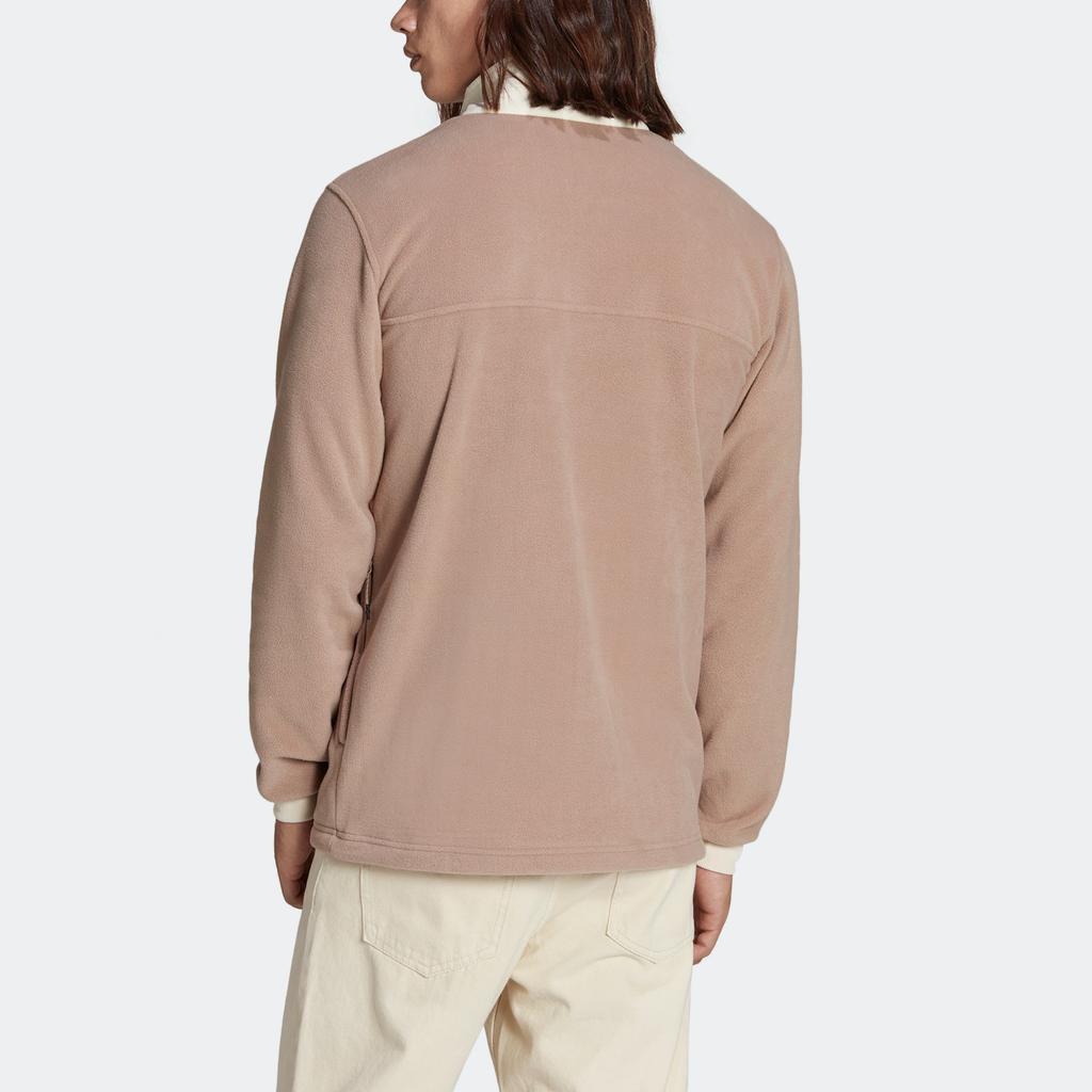 Adidas Originals Trefoil Wh Snap Fleece Crewneck Sweatshirt With Monochrome Logo Men Tops Brown II8485