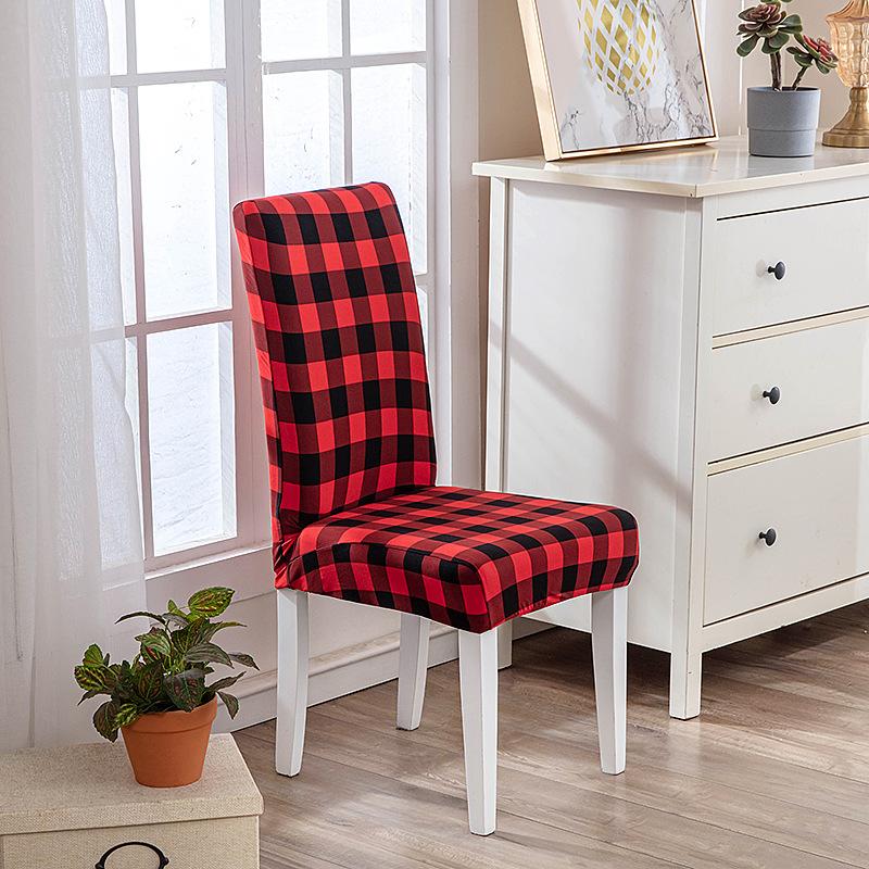 Принтованный эластичный чехол на стул на Рождество, бытовой цельный чехол-полупакет на табурет, чехол на стул для обеденного стола в отеле