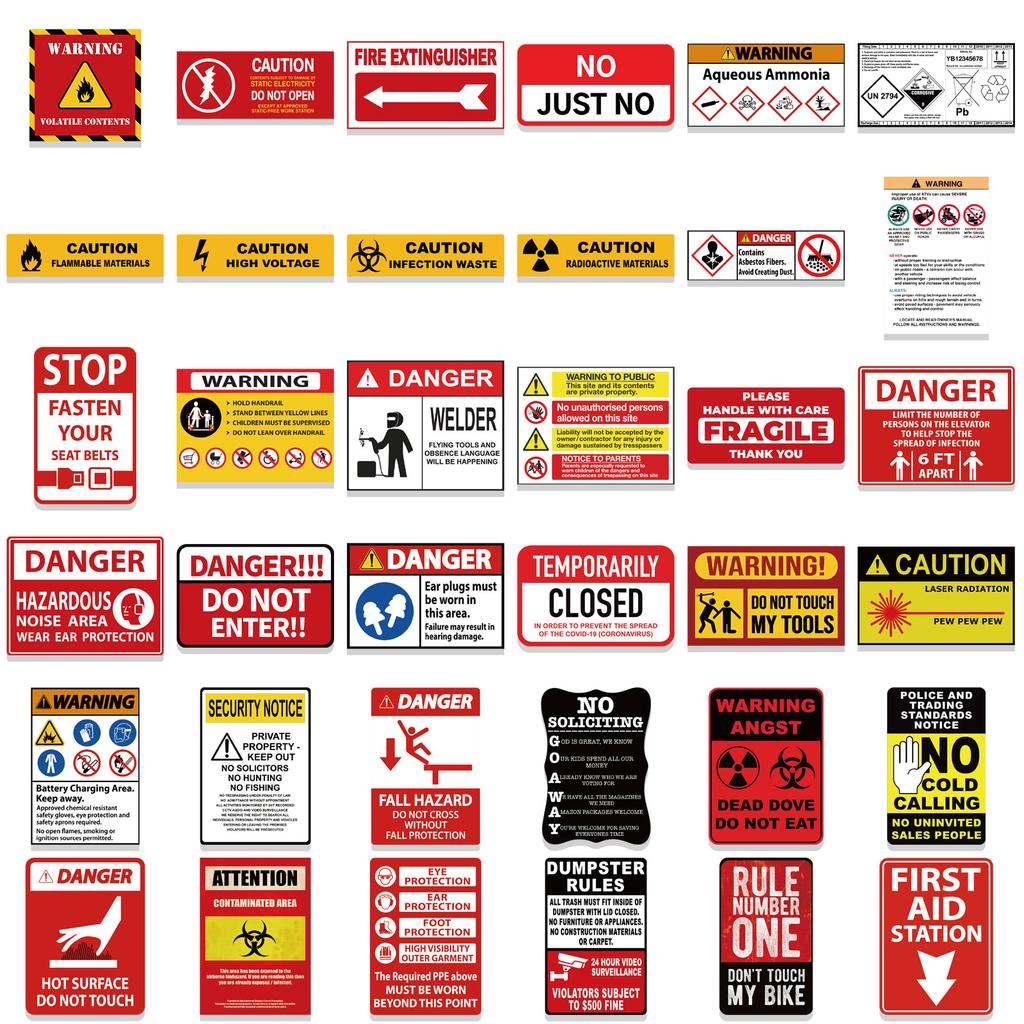 75 Предупреждающих Знаков Граффити Наклеек Украшают Чемодан Гитару Блокнот DIY Водонепроницаемые Наклейки