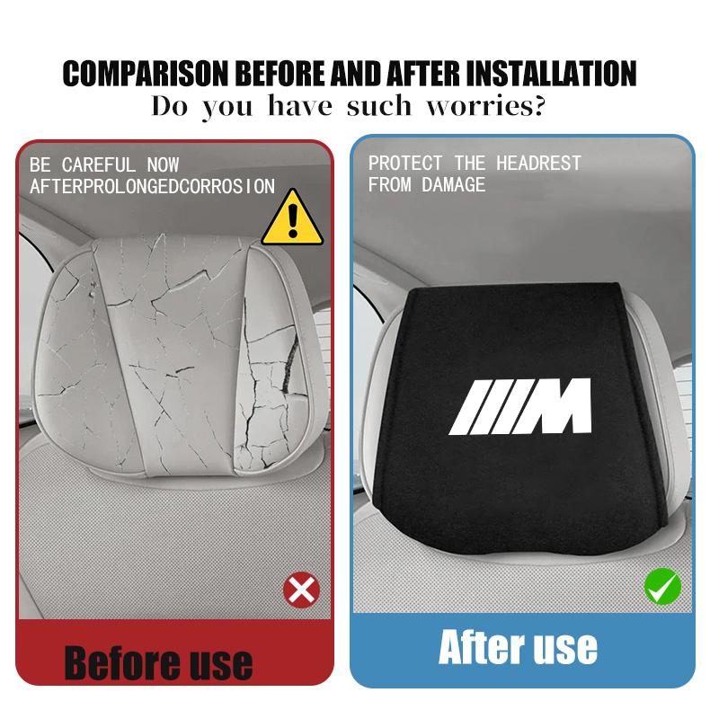 FA4Car Logo Headrest Cover Neck Pillow Case Head Rest Accessories For BMW M F10 F20 F30 F40 F15 F25 F26 F31 F49 E62 E83 E84