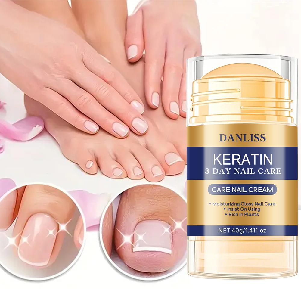 KERATIN CARE NAIL Cream For Damaged Discolored Thick nails-SOYBEAN · CASTOR OIL, BEESWAX, LAVENDER ·LANOLIN, ALOE VERA,40ml