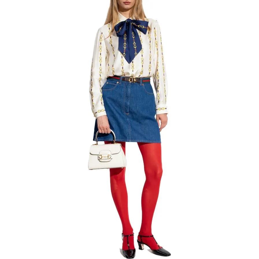 GUCCI Belted Denim Miniskirt (Unisex) Denim Short Skirts 748645 XDCNA 4759