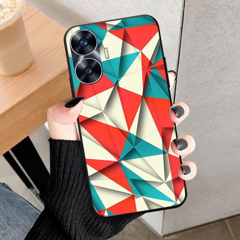 For Realme C55 Case Cool Black Soft Silicone TPU Bumper Protective Phone Case For OPPO Realme C55 case Cover Fundas Shell Coque