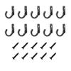 10PCS Single Prong Hook Mini Size Wall Mounted Retro Cloth Hanger for Coats Hats Towels Keys MIT