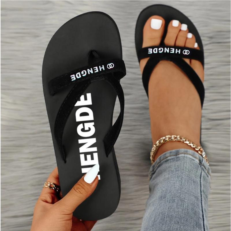 Летняя нескользящая обувь, шлепанцы на танкетке, женские шлепанцы, размер 7, кожаные женские шлепанцы