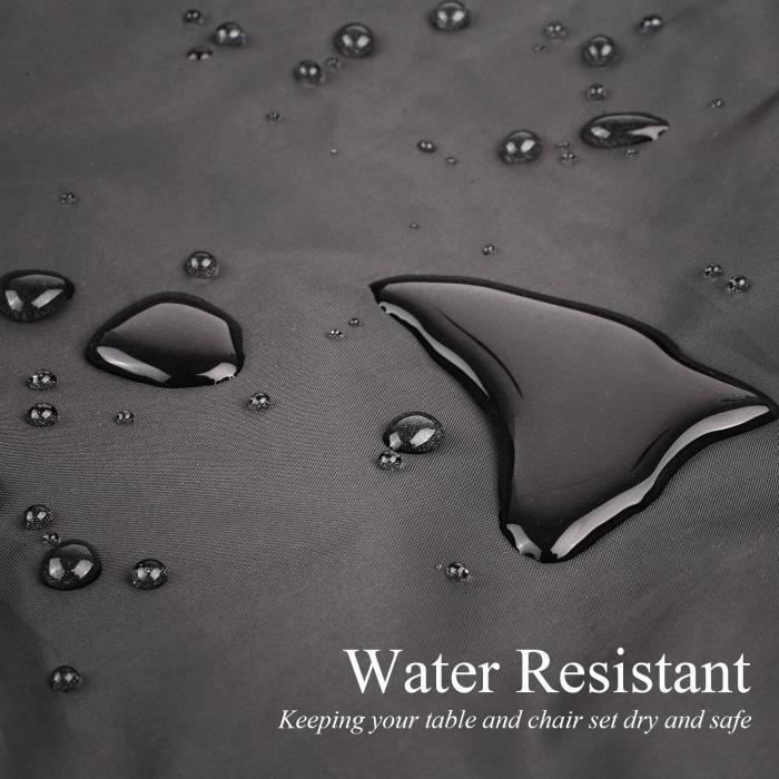 Housse de protection pour salon de jardin - Imperméable - Anti-Vent/Pluie/UV - Noir