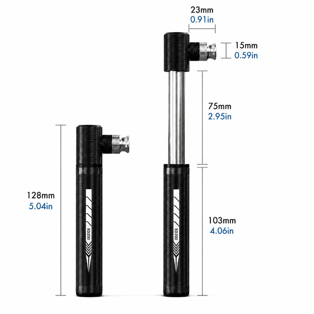 Aluminum Alloy Hand Mini Bicycle Pump 12.8cm Length Bicycle Tire Pump Road Mountain Bike