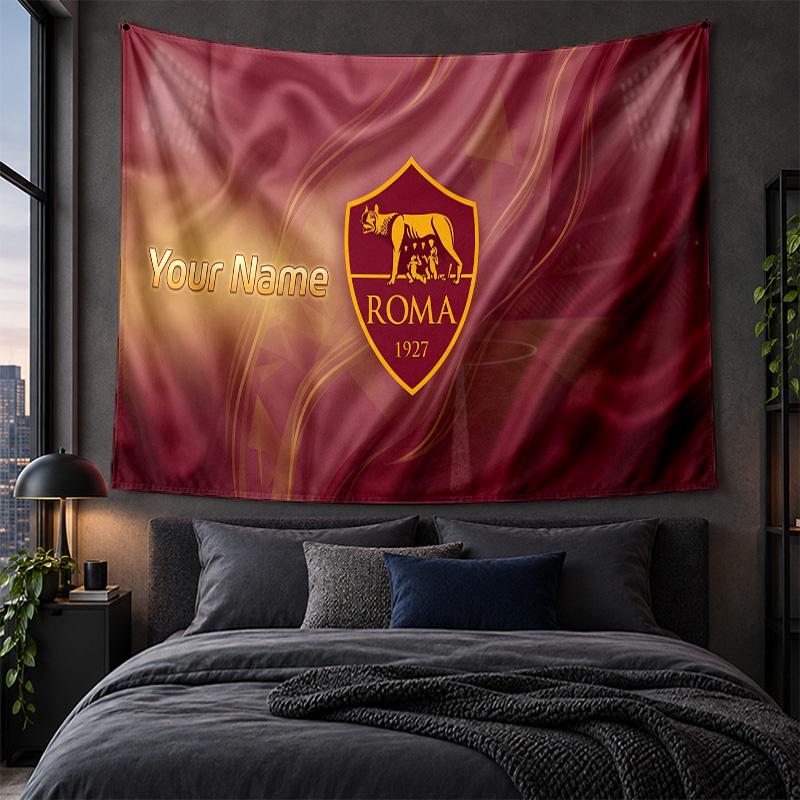 Personalized Tapestry Wall Hanging AS Roma FC Pattern Art Background Cloth