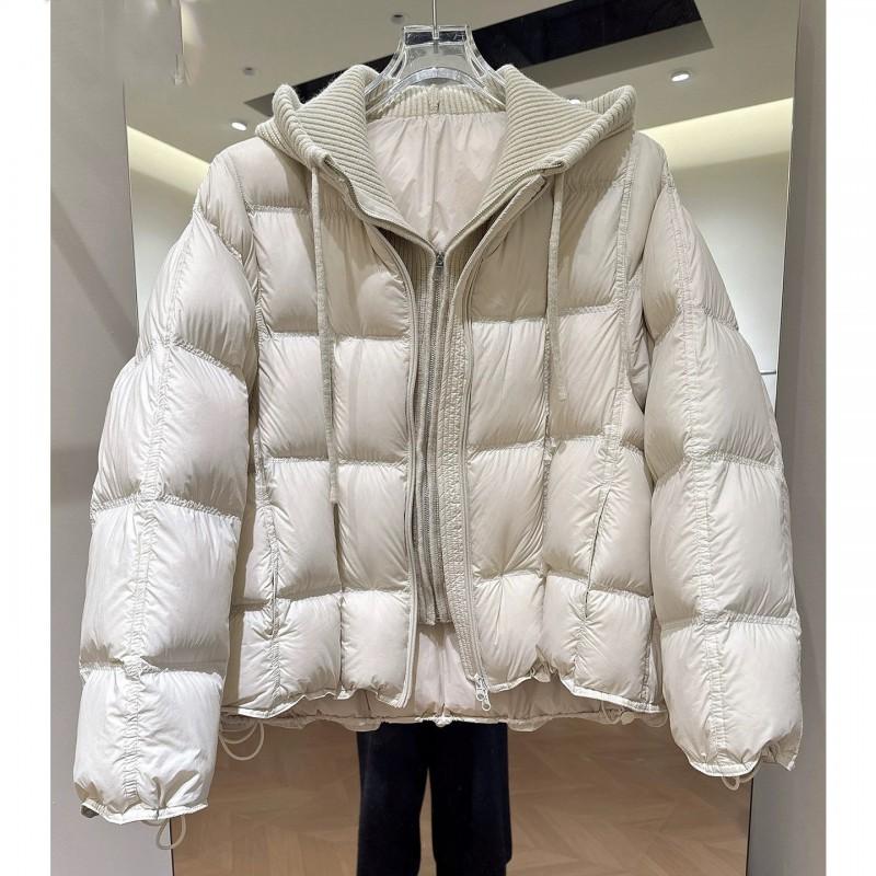 Womens Hooded Puffer Coat 2026 Loose Fit Warm Thick Cotton Jacket Solid Color Casual Winter Outerwear