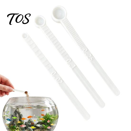 Sensitive Fish Feeding Tool 3Pcs/Set Food Scoops, Mini Measuring Spoons, 0.02 0.1 0.25 Tiny Aquarium Little Plastic Scoops for Feeding, Shrimp